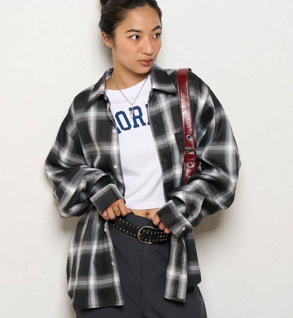  「KOOKYNオンブレチェックシャツ」|シャツ・ブラウス|