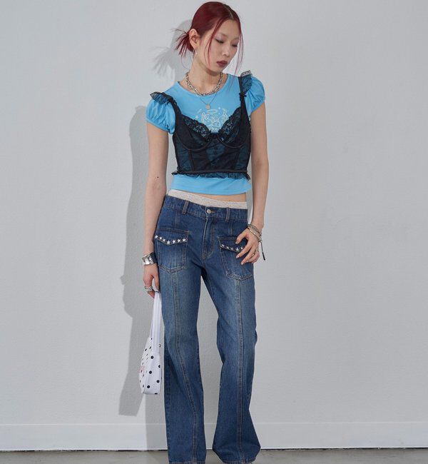  「スタースタッズフレアデニム」|デニム|