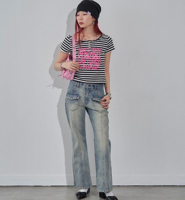  「スタースタッズフレアデニム」|デニム|