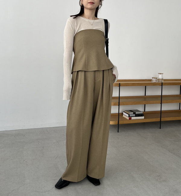  「【累計2万本突破！】【低身長・高身長サイズあり】2タックワイドパンツ」|チノ|