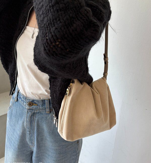  「【LE'MAGE&times;gemeilコラボ】スエードワンハンドルバッグ」|トートバッグ|