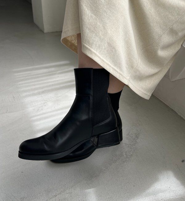  「【話題の人気シューズが再登場！】リブ切替ショートブーツ」|ロングブーツ|