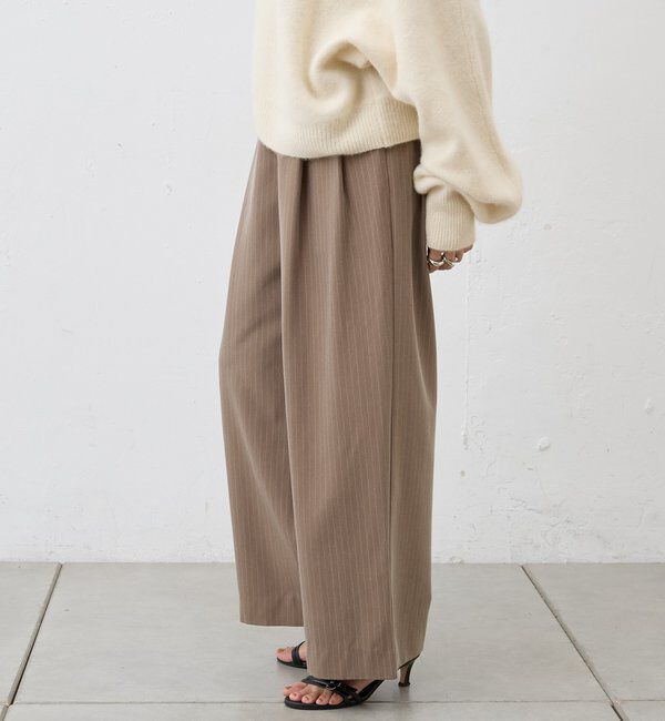  「ダブルタックストライプワイドパンツ」|チノ|