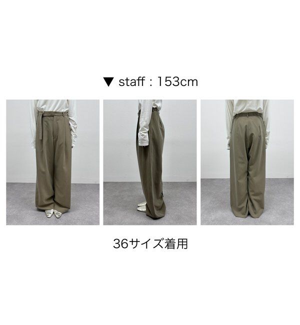  「ダブルタックストライプワイドパンツ」|チノ|