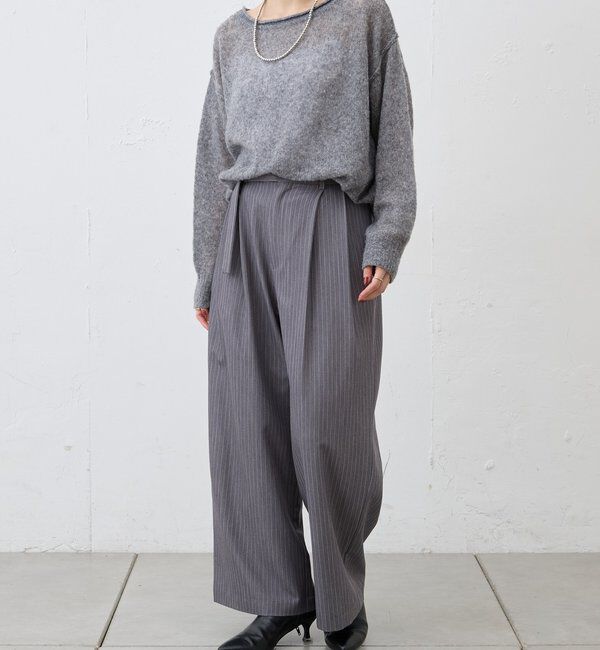  「ダブルタックストライプワイドパンツ」|チノ|