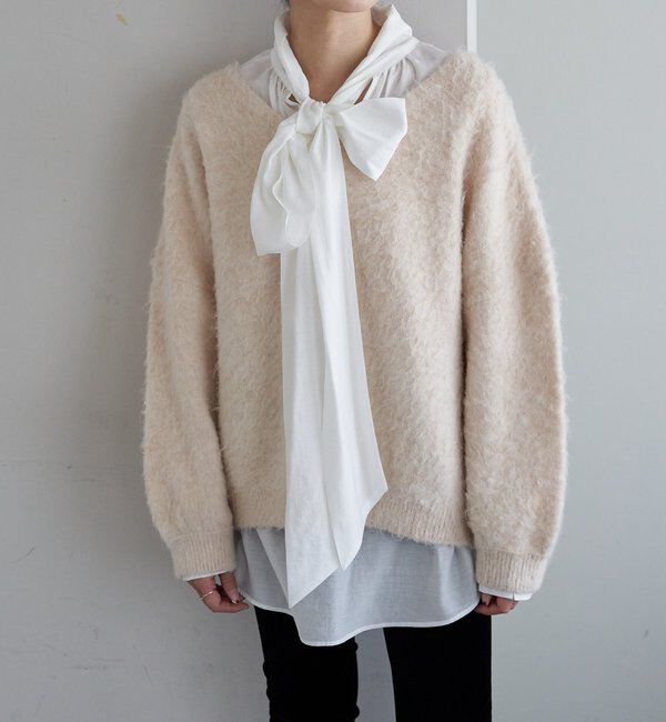  「【着映えニット】シャギーＶネックプルオーバー」|ニット・セーター|