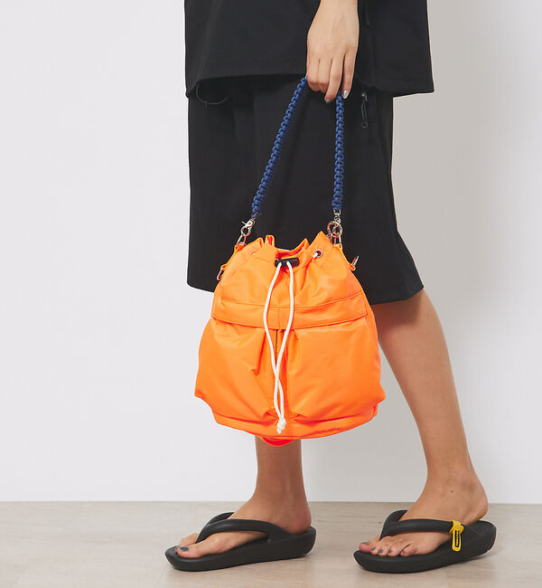 ABAHOUSE「【cheek/チーク】kinchaku code2WAY tote/巾着2WAY」|ショルダー・メッセンジャー|オレンジ