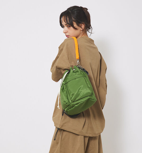 ABAHOUSE「【cheek/チーク】kinchaku code2WAY tote/巾着2WAY」|ショルダー・メッセンジャー|カーキ