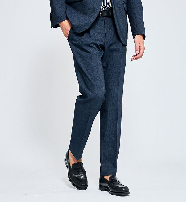 ABAHOUSE「【セットアップ対応】デニムライク ワンタック イージースラックス / 2WAYス」|スラックス|