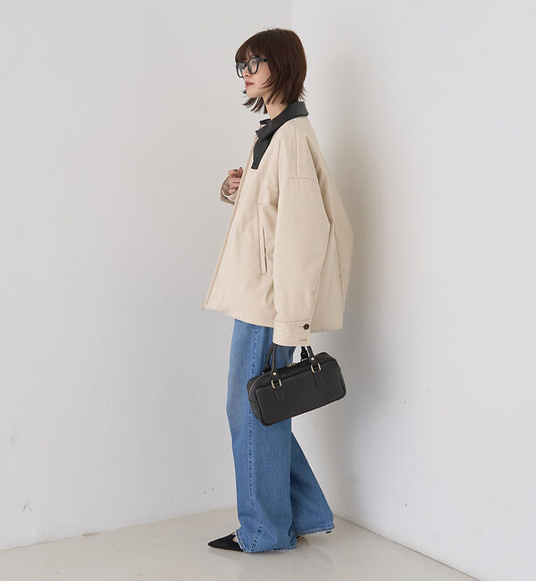 Rouge vif「異素材衿パフィブルゾン/ハンティングジャケット」|ブルゾン・スタジャン|