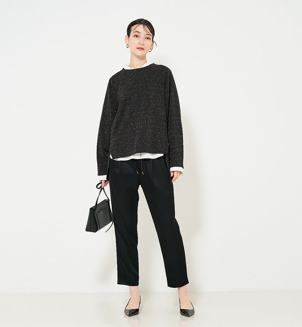 qualite「【大人の上品なスウェット】ラメスウェットプルオーバー」|スウェット・ジャージ|