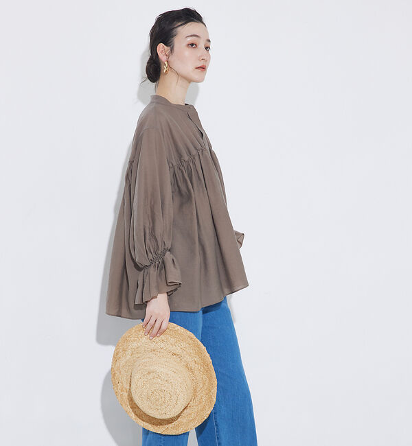qualite「シャーリングパフスリーブシャツ」|シャツ・ブラウス|