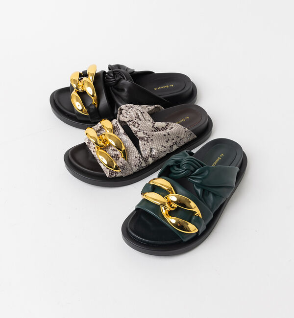 AU BANNISTER「ビッグチェーンモチーフ フットベッドサンダル」|サンダル|