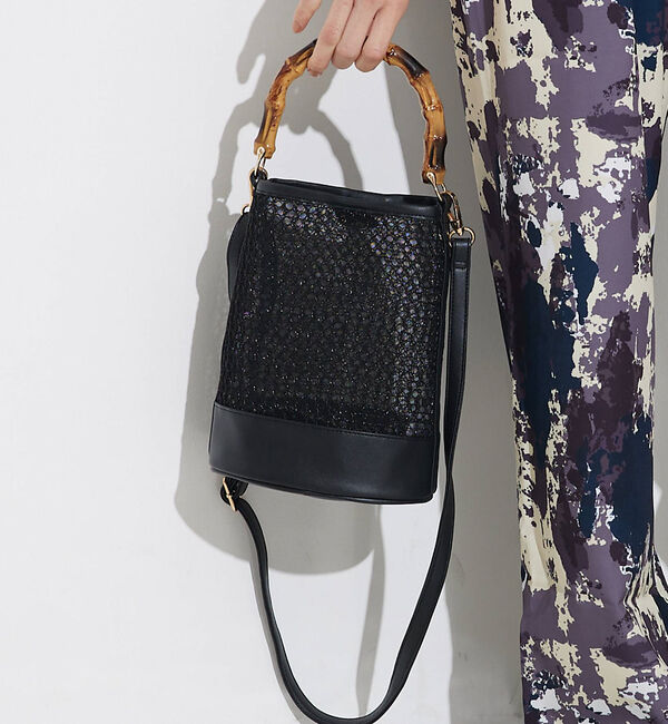 LOWELL things「●SOUER/バンブーハンドルチュールバッグ」|ハンドバッグ|