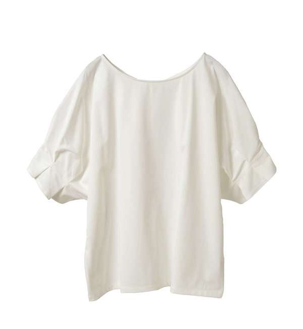 Liesse「タックドルマンスリーブ」|Tシャツ・カットソー|ホワイト