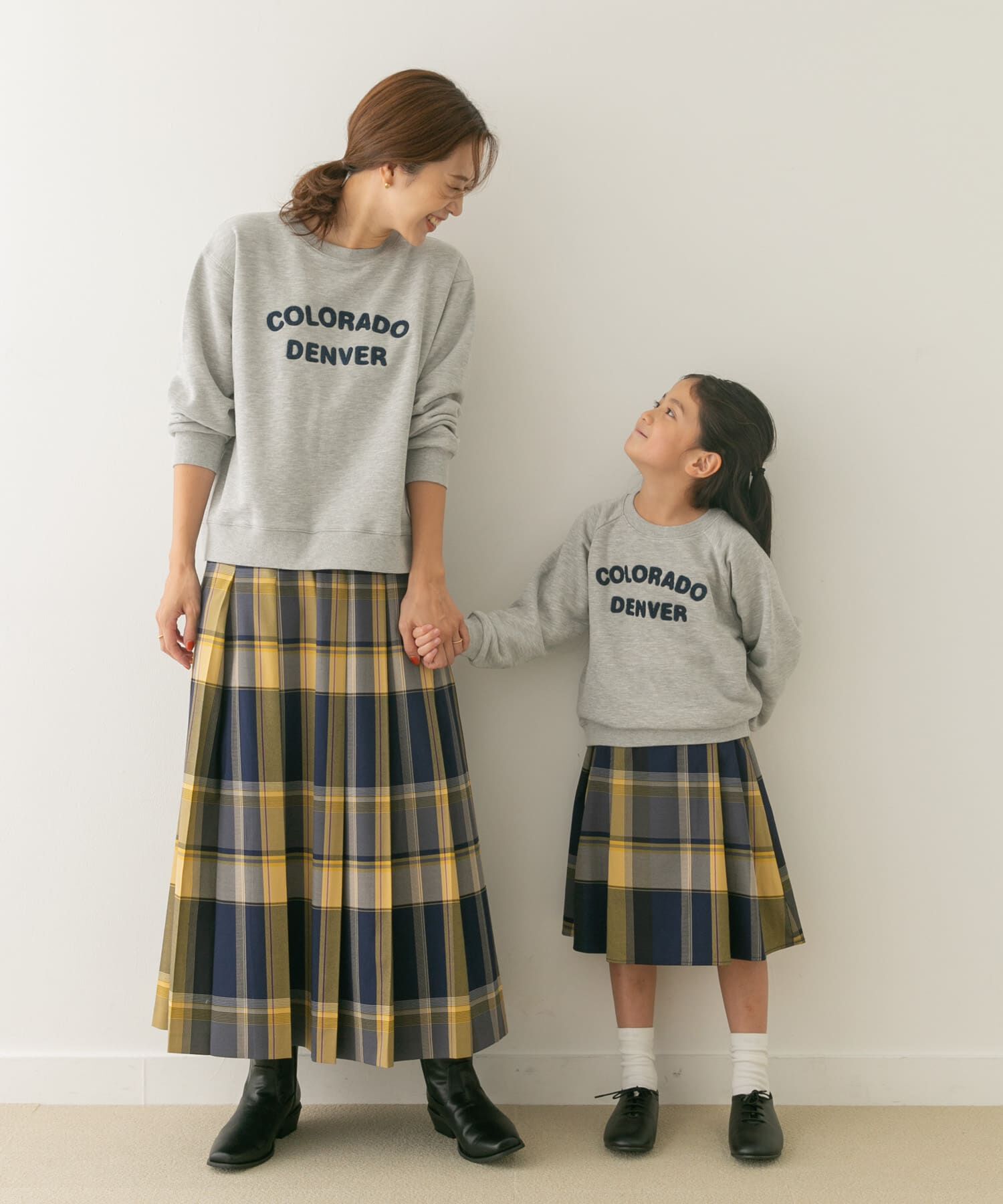 URBAN RESEARCH DOORS「『親子リンク』カラーチェックスカート(KIDS)」|その他|ブルー