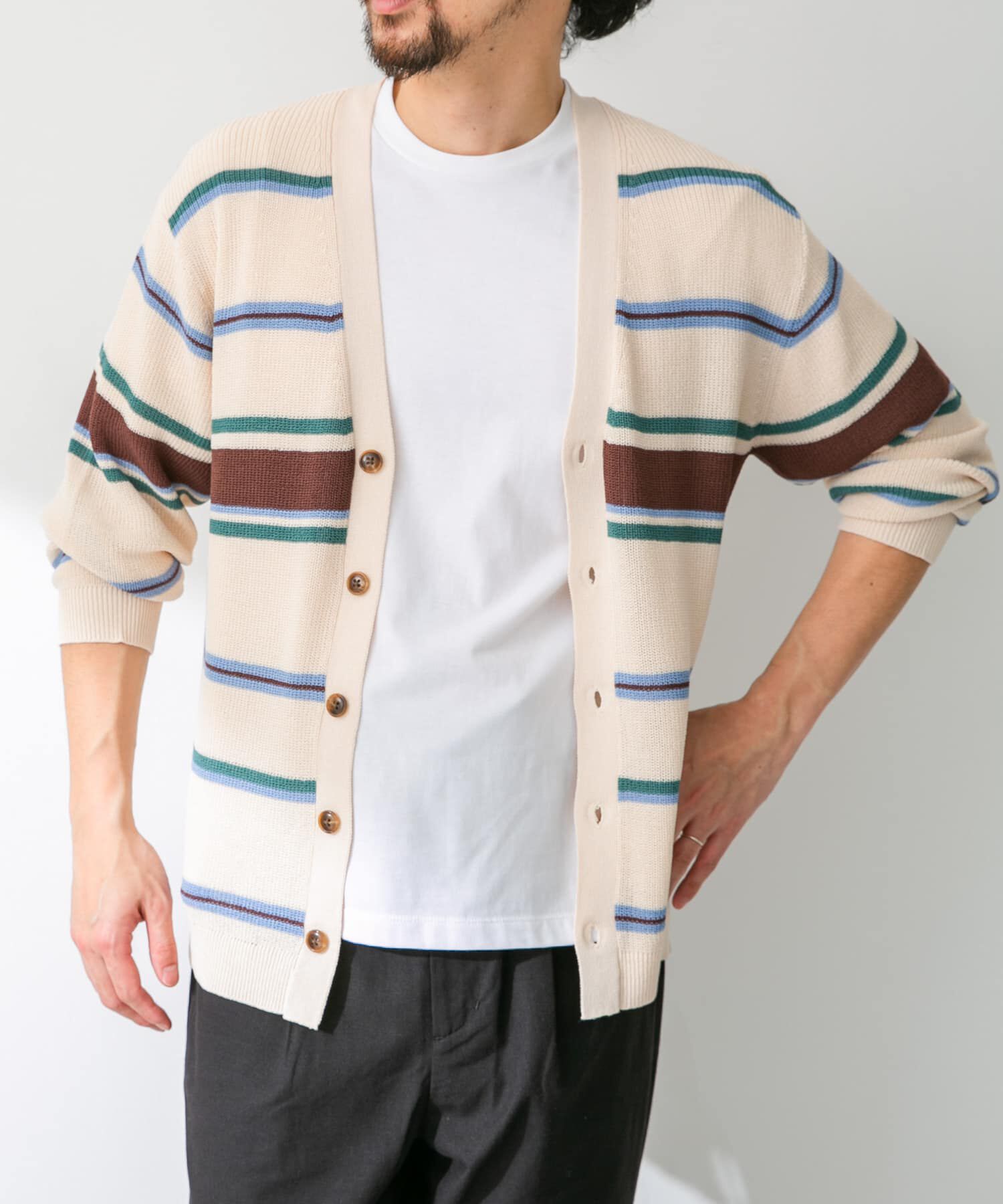 Sonny Label 「マルチボーダーニットカーディガン」|カーディガン|