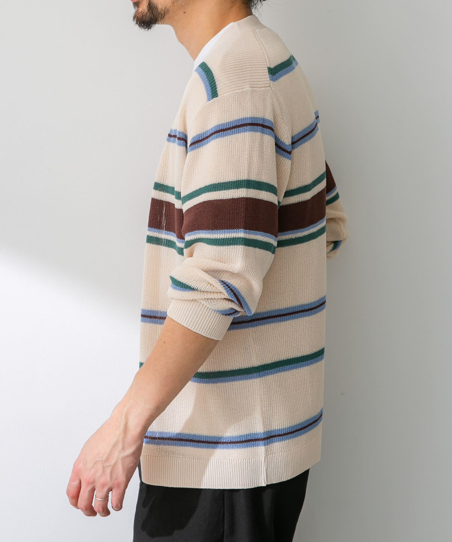 Sonny Label 「マルチボーダーニットカーディガン」|カーディガン|