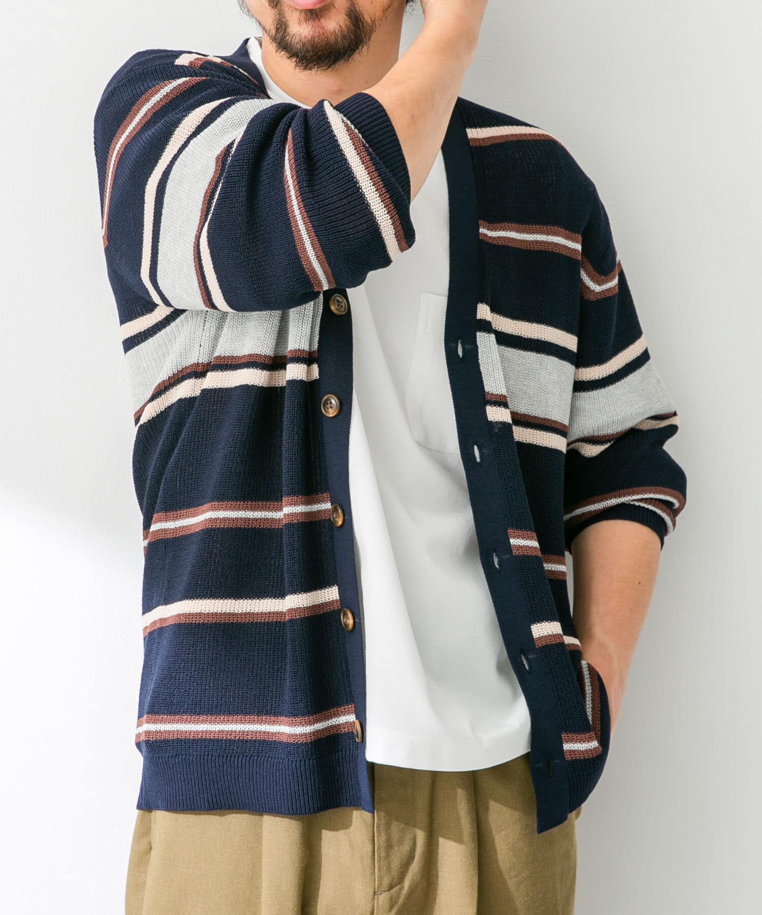 Sonny Label 「マルチボーダーニットカーディガン」|カーディガン|