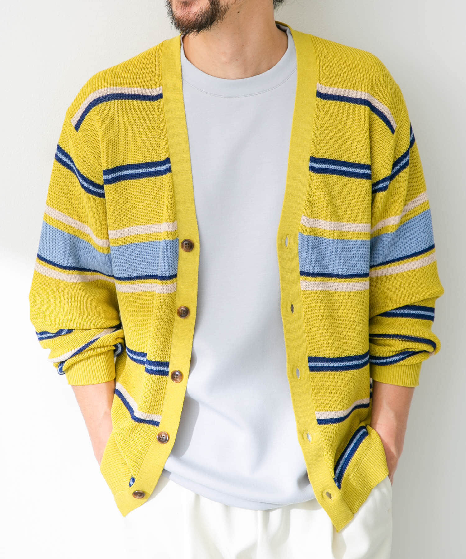 Sonny Label 「マルチボーダーニットカーディガン」|カーディガン|