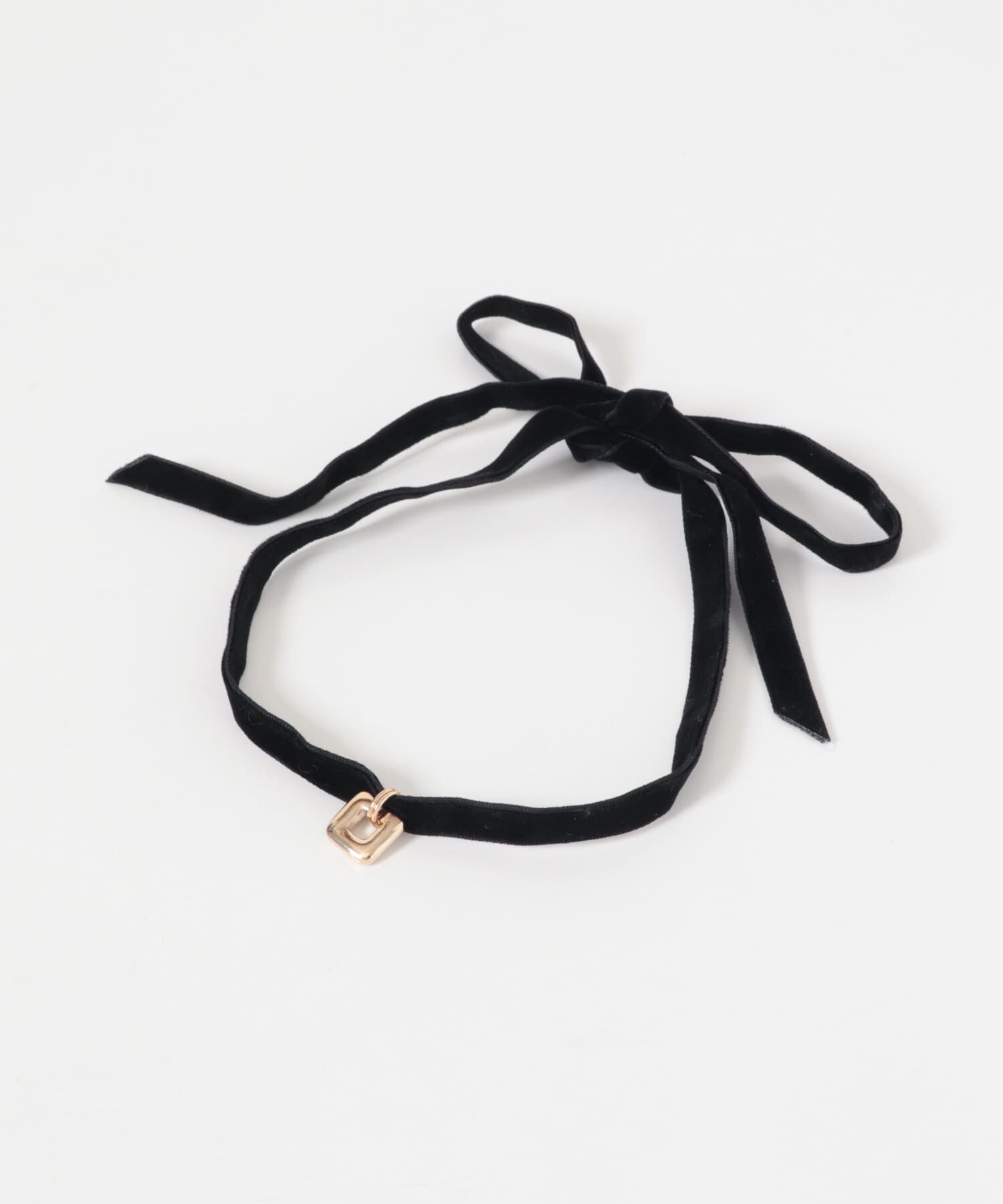 SMELLY「スクエアチャームベロアチョーカーネックレス」|ネックレス|