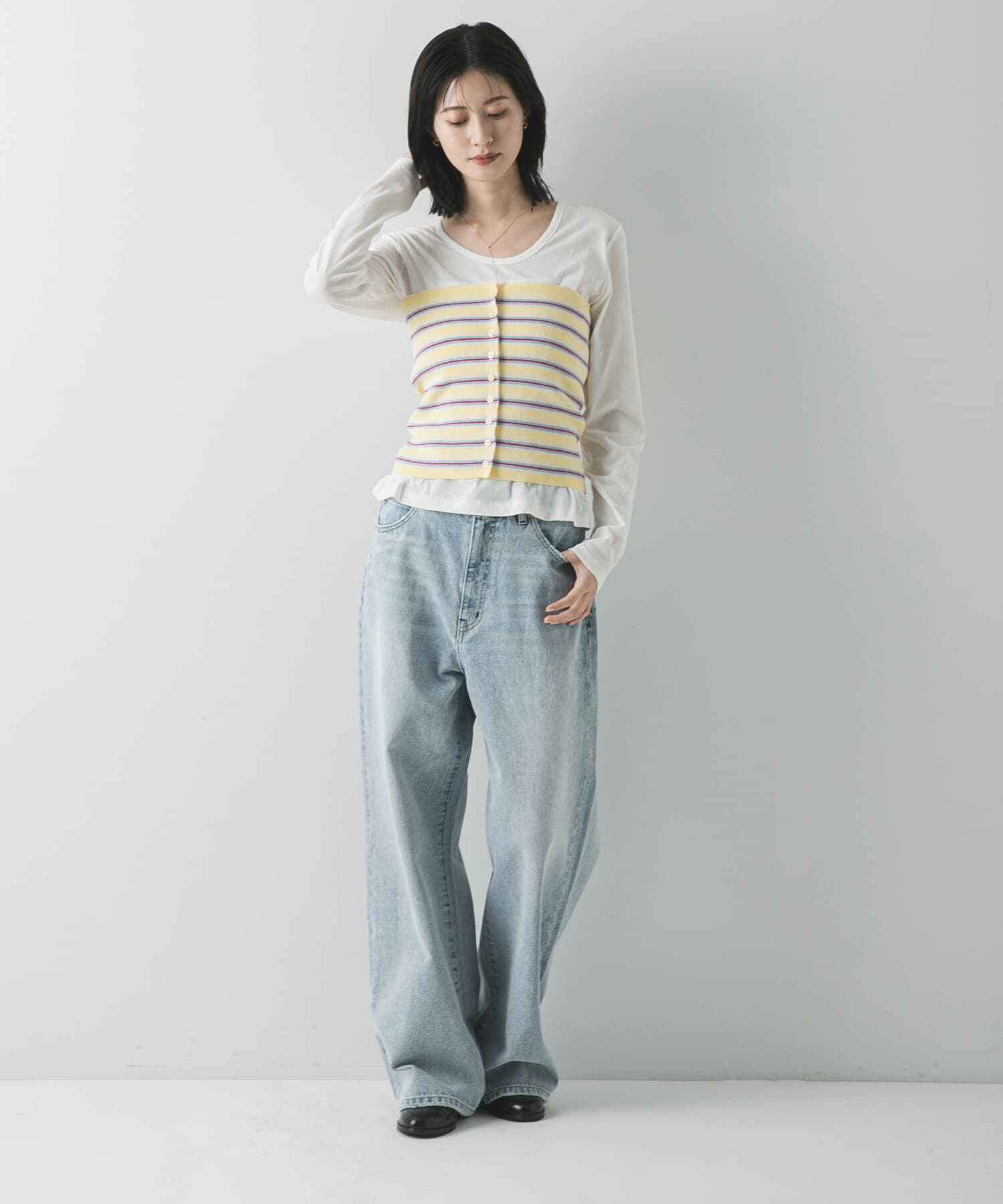 URBAN RESEARCH「マルチボーダーニットビスチェ」|ニット・セーター|