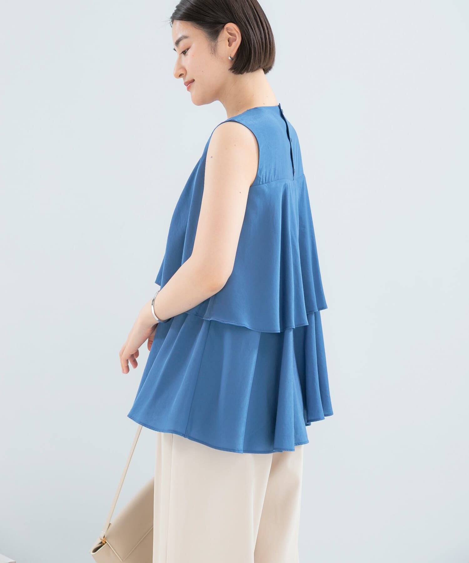 URBAN RESEARCH ROSSO「レイヤードフレアブラウス」|シャツ・ブラウス|ブルー