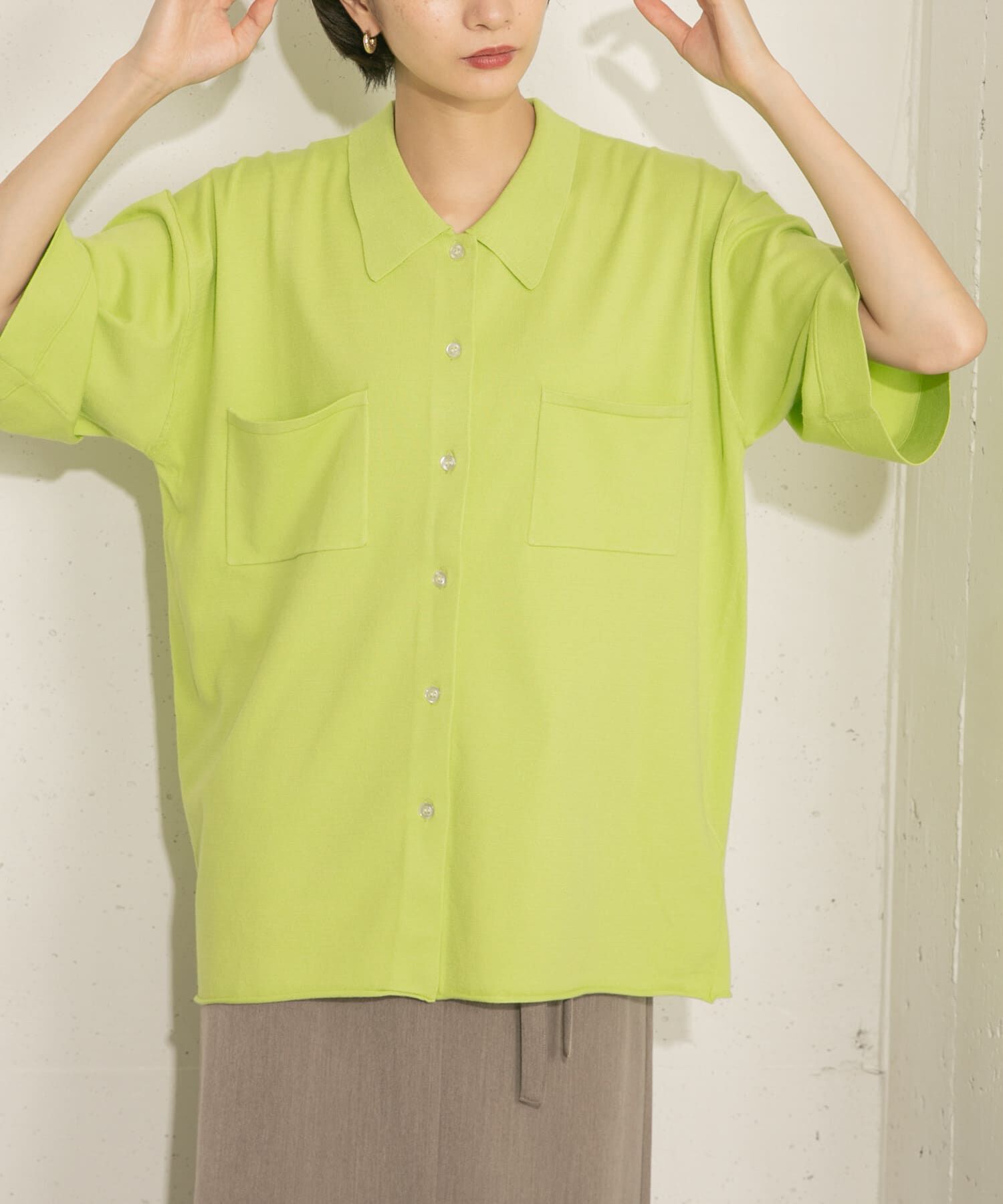  「ルーズシルエットニットシャツ」|ニット・セーター|