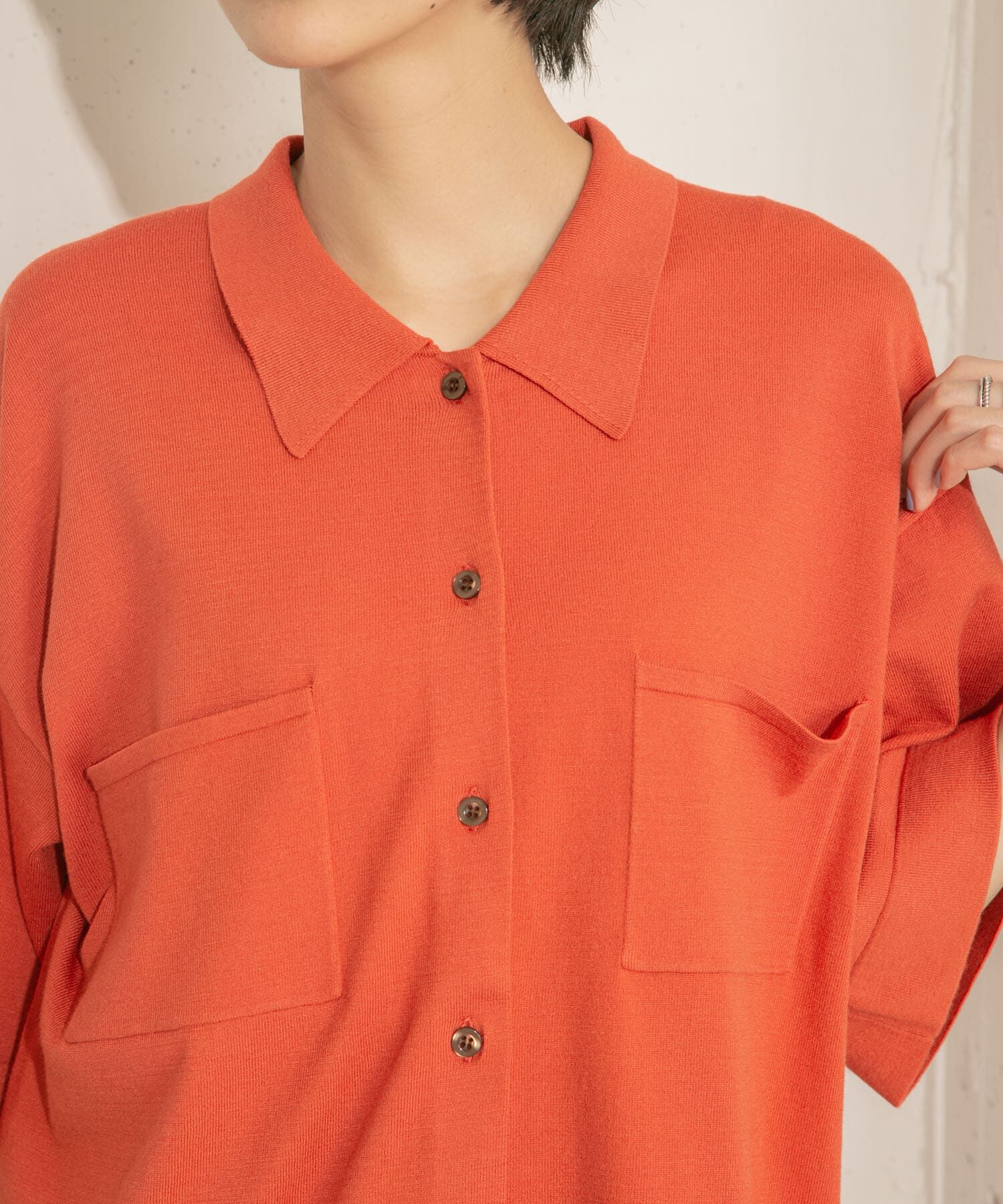  「ルーズシルエットニットシャツ」|ニット・セーター|