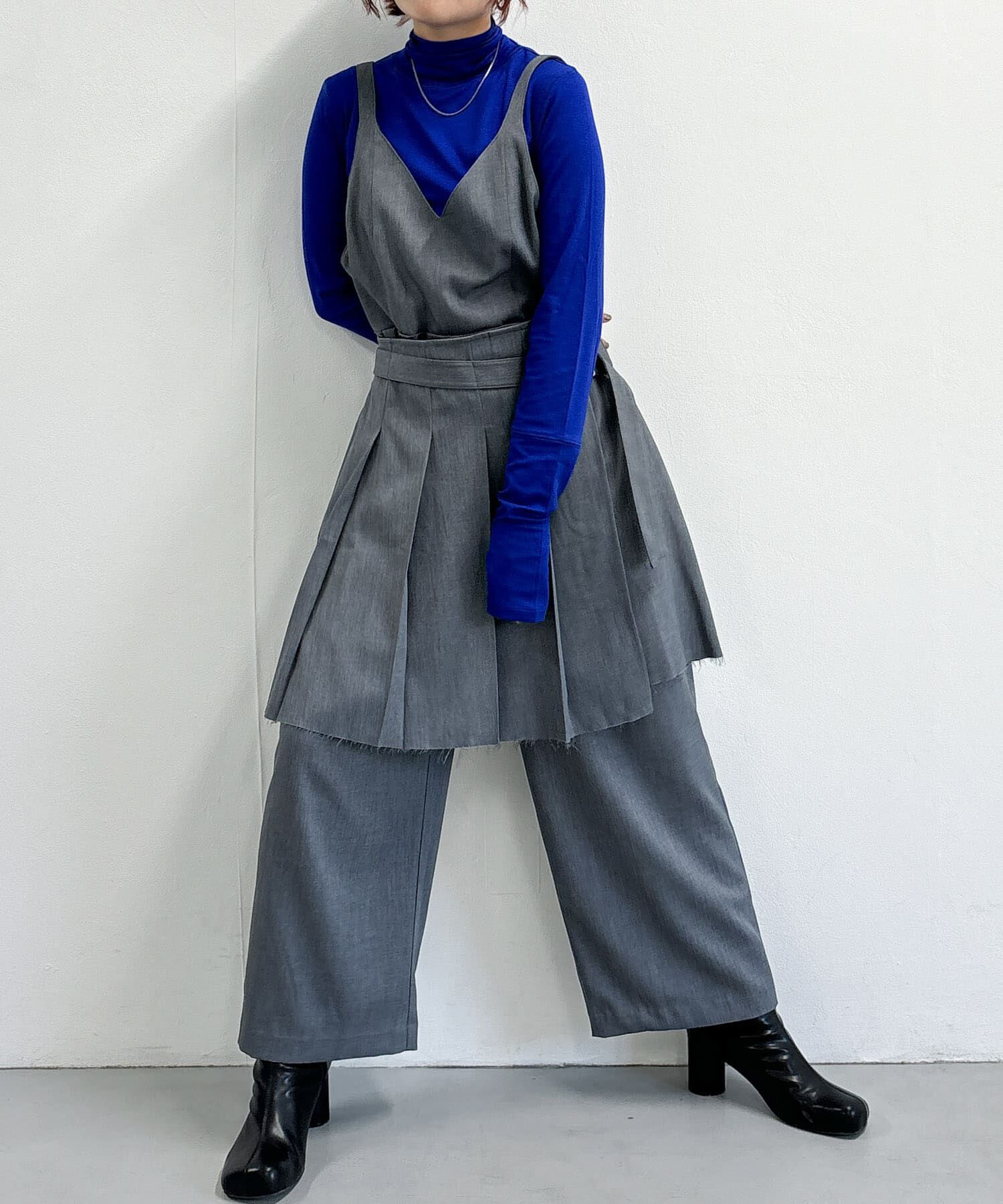  「プリーツスカートSETサロペット」|スカート|