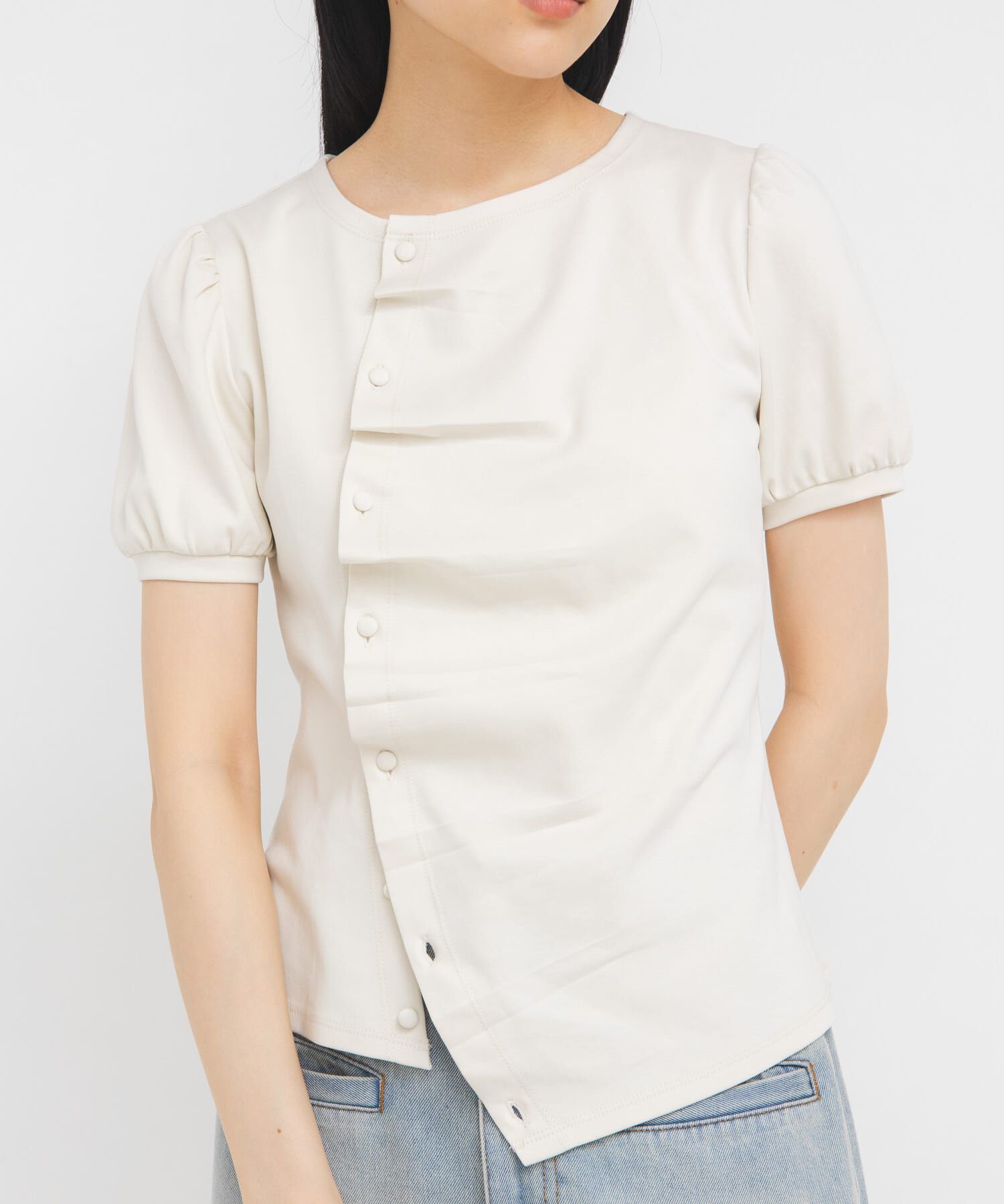  「アシメトリーデザインカットソー」|Tシャツ・カットソー|