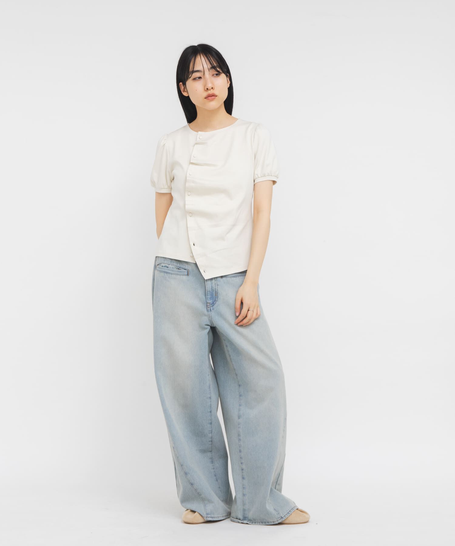  「アシメトリーデザインカットソー」|Tシャツ・カットソー|