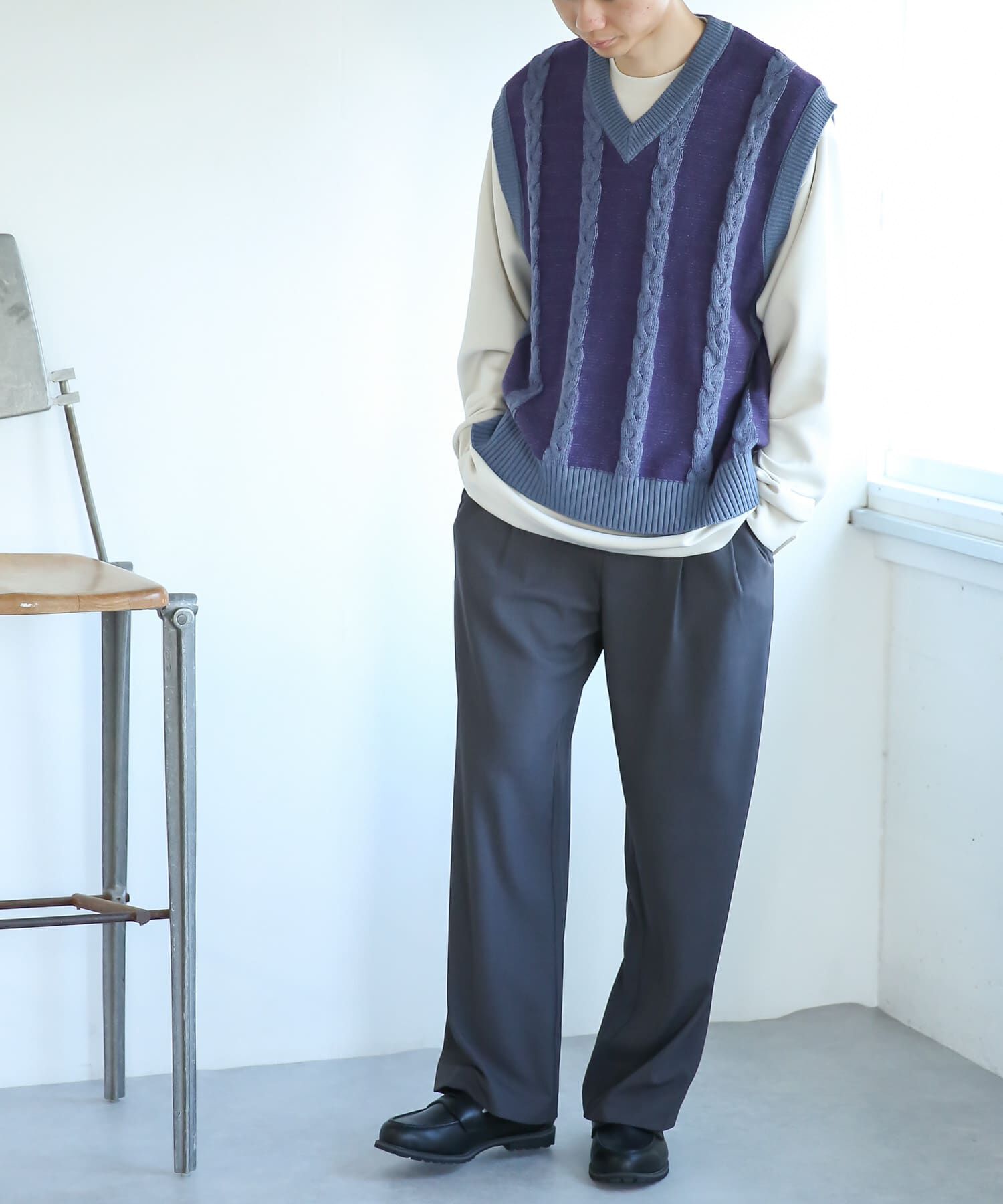 SENSE OF PLACE by URBAN RESEARCH「『セットアップ対応』『イージーケア』ダブルタックワイドスラックス」|その他|