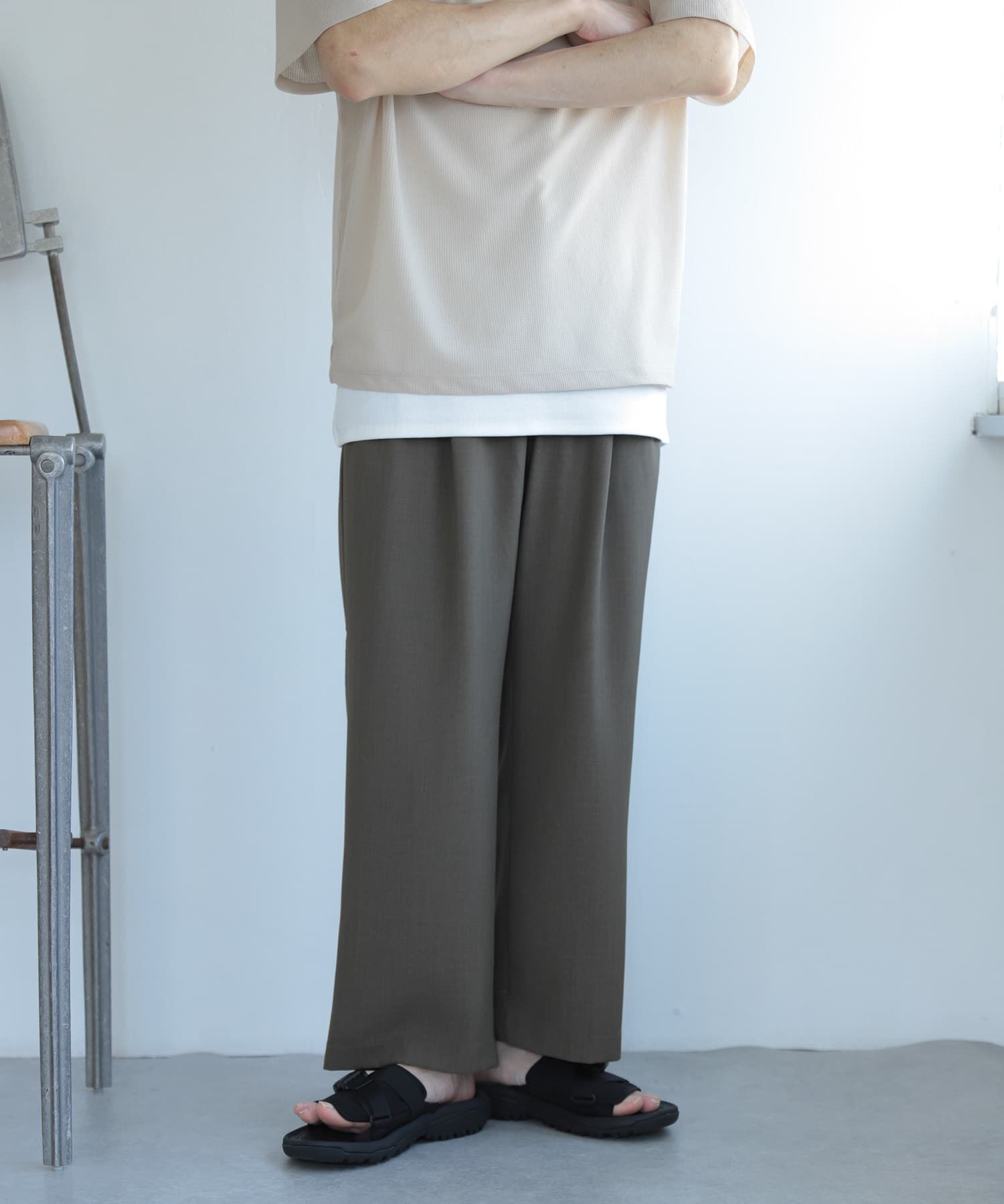 SENSE OF PLACE by URBAN RESEARCH「『セットアップ対応』『イージーケア』ダブルタックワイドスラックス」|その他|