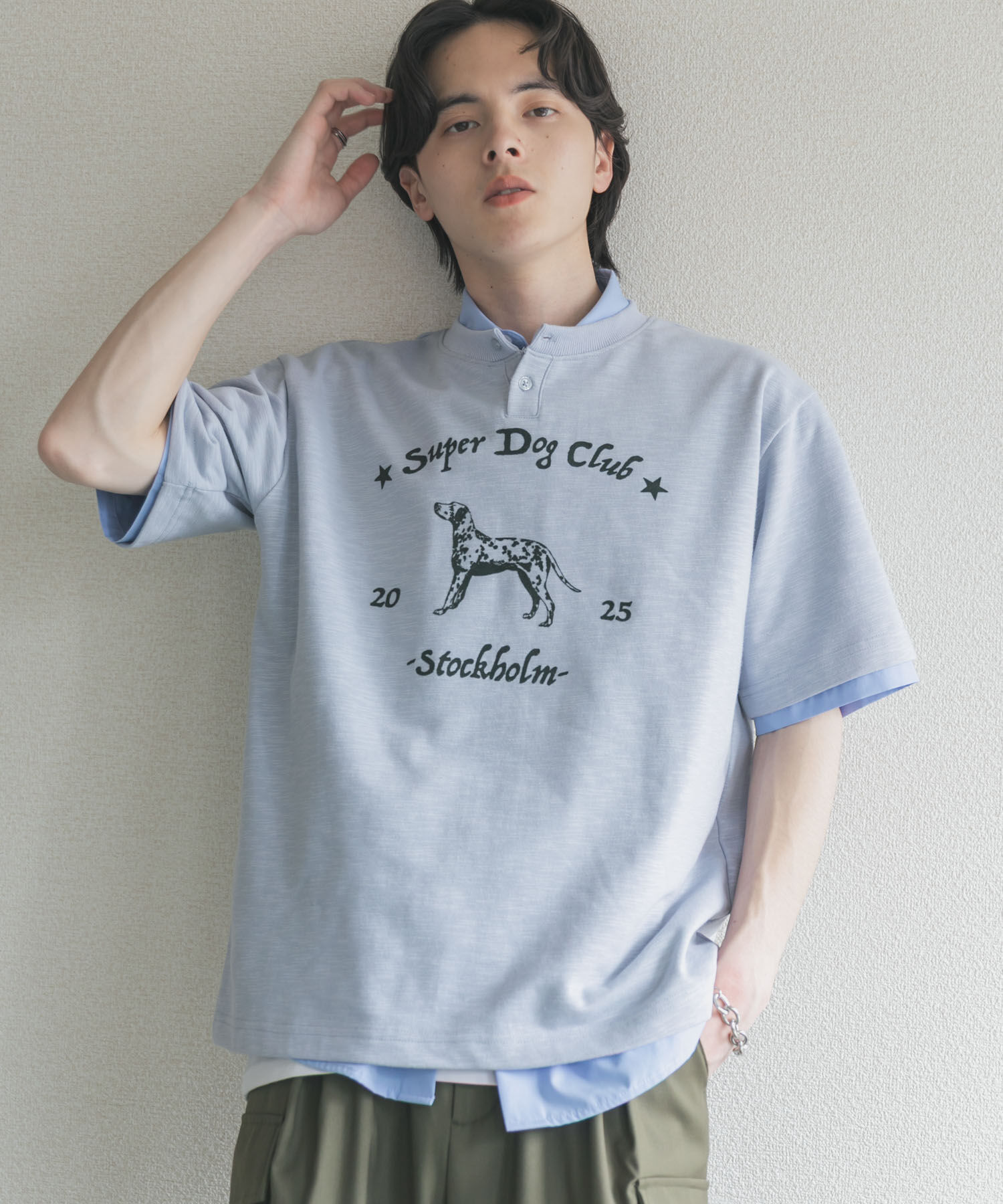 SENSE OF PLACE by URBAN RESEARCH「ヴィンテージグラフィックヘンリーネックTシャツ」|Tシャツ・カットソー|