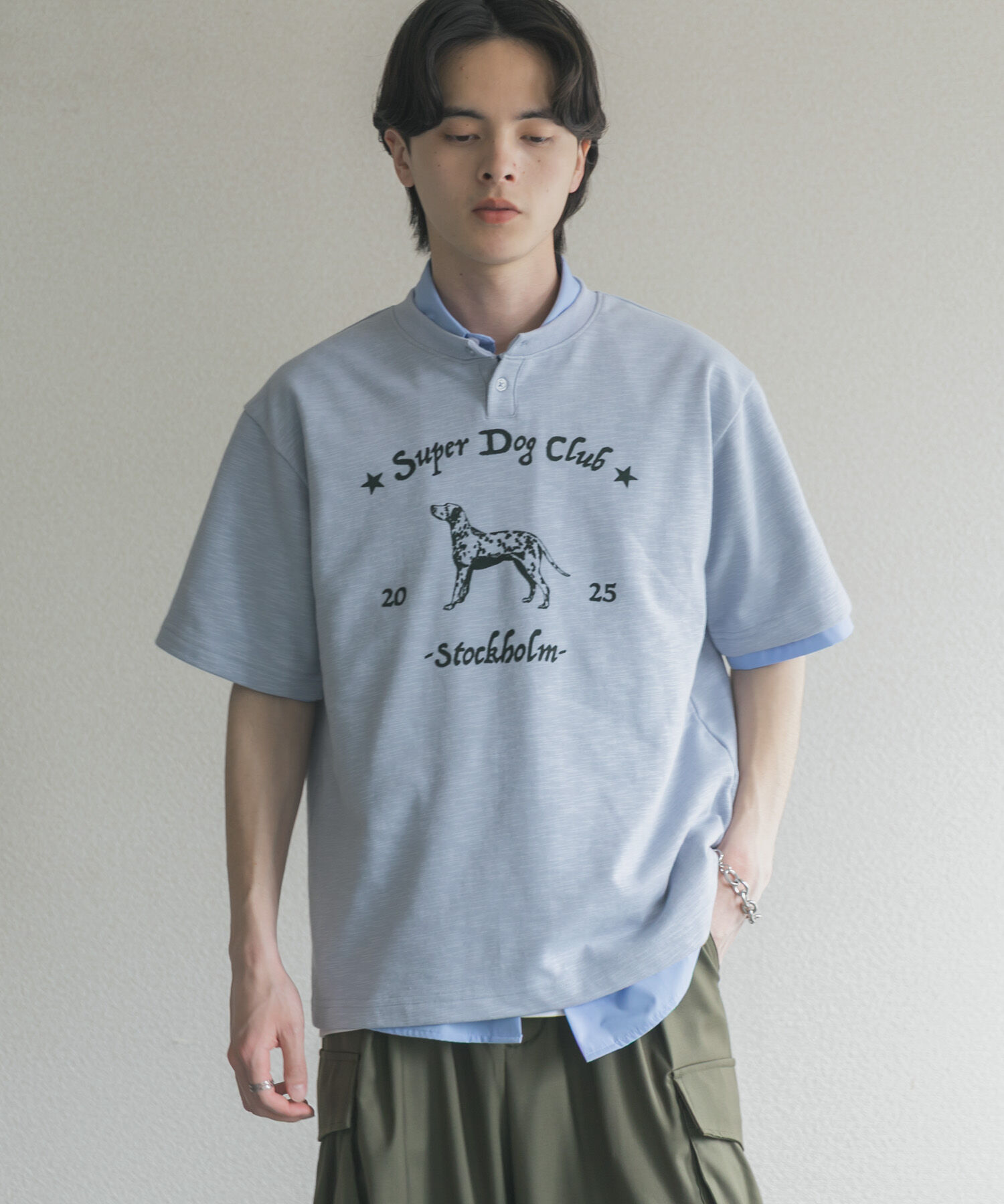 SENSE OF PLACE by URBAN RESEARCH「ヴィンテージグラフィックヘンリーネックTシャツ」|Tシャツ・カットソー|