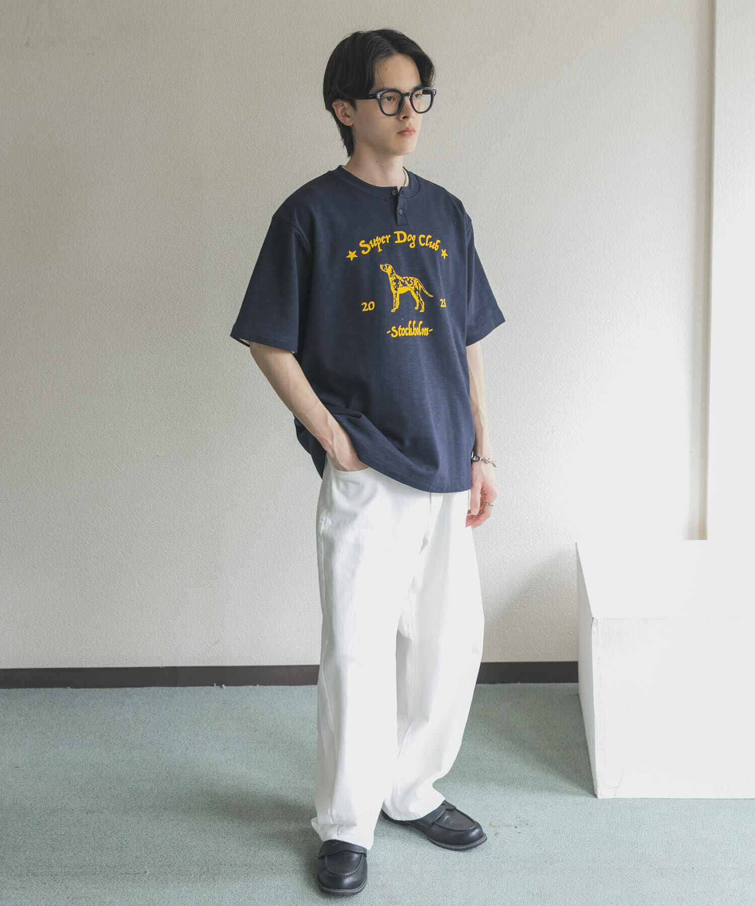 SENSE OF PLACE by URBAN RESEARCH「ヴィンテージグラフィックヘンリーネックTシャツ」|Tシャツ・カットソー|