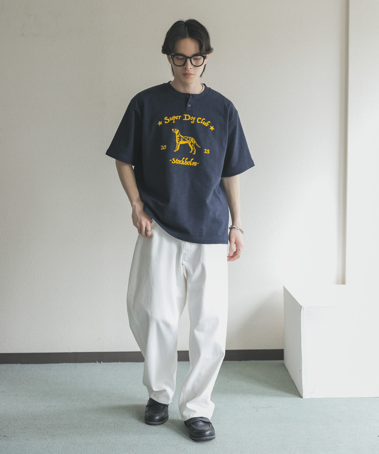 SENSE OF PLACE by URBAN RESEARCH「ヴィンテージグラフィックヘンリーネックTシャツ」|Tシャツ・カットソー|