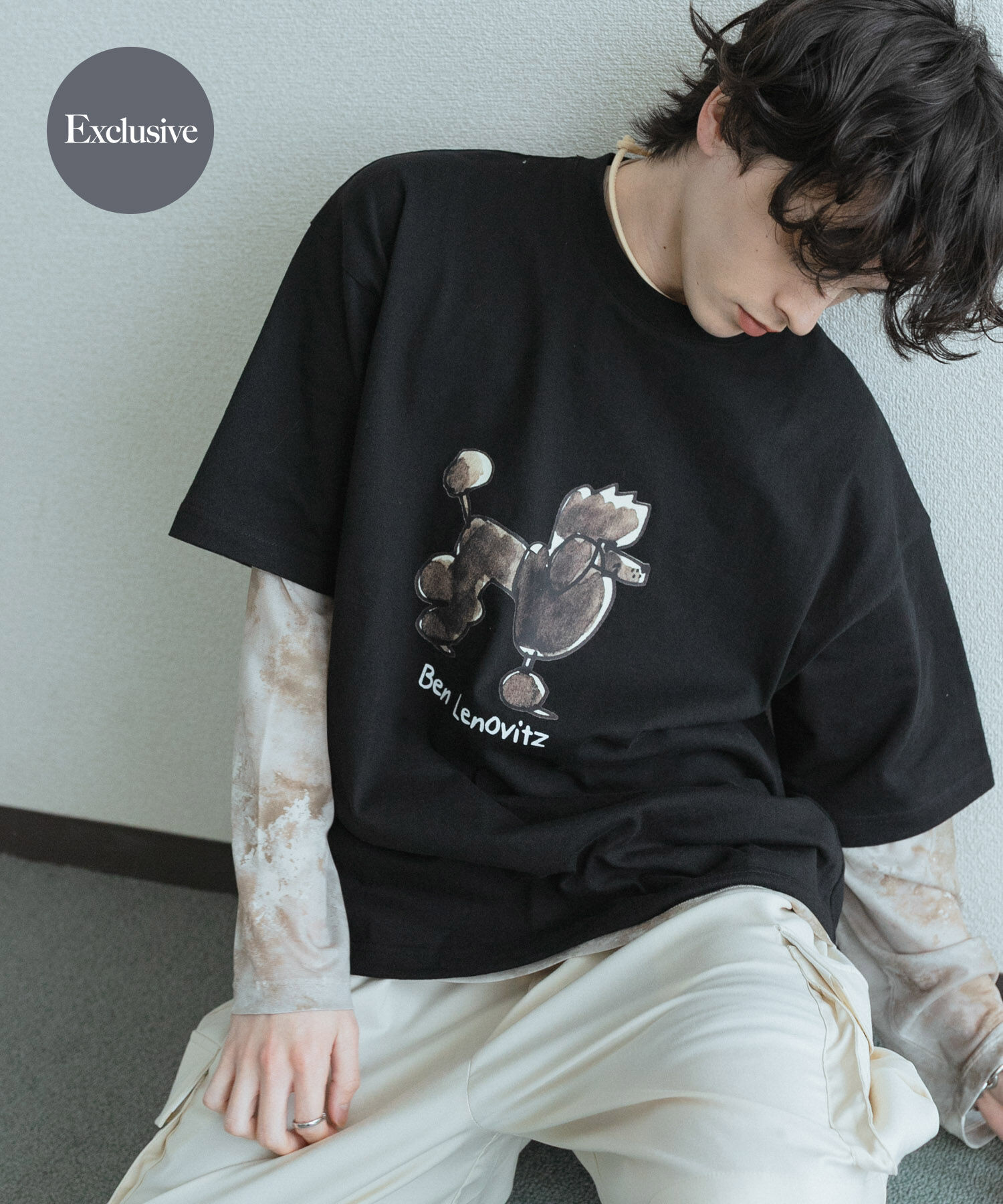 SENSE OF PLACE by URBAN RESEARCH「『別注』Ben Lenovitz&times;SENSE OF PLACE　SHORT-SLEEVE T-SHIRTS」|Tシャツ・カットソー|ブラック