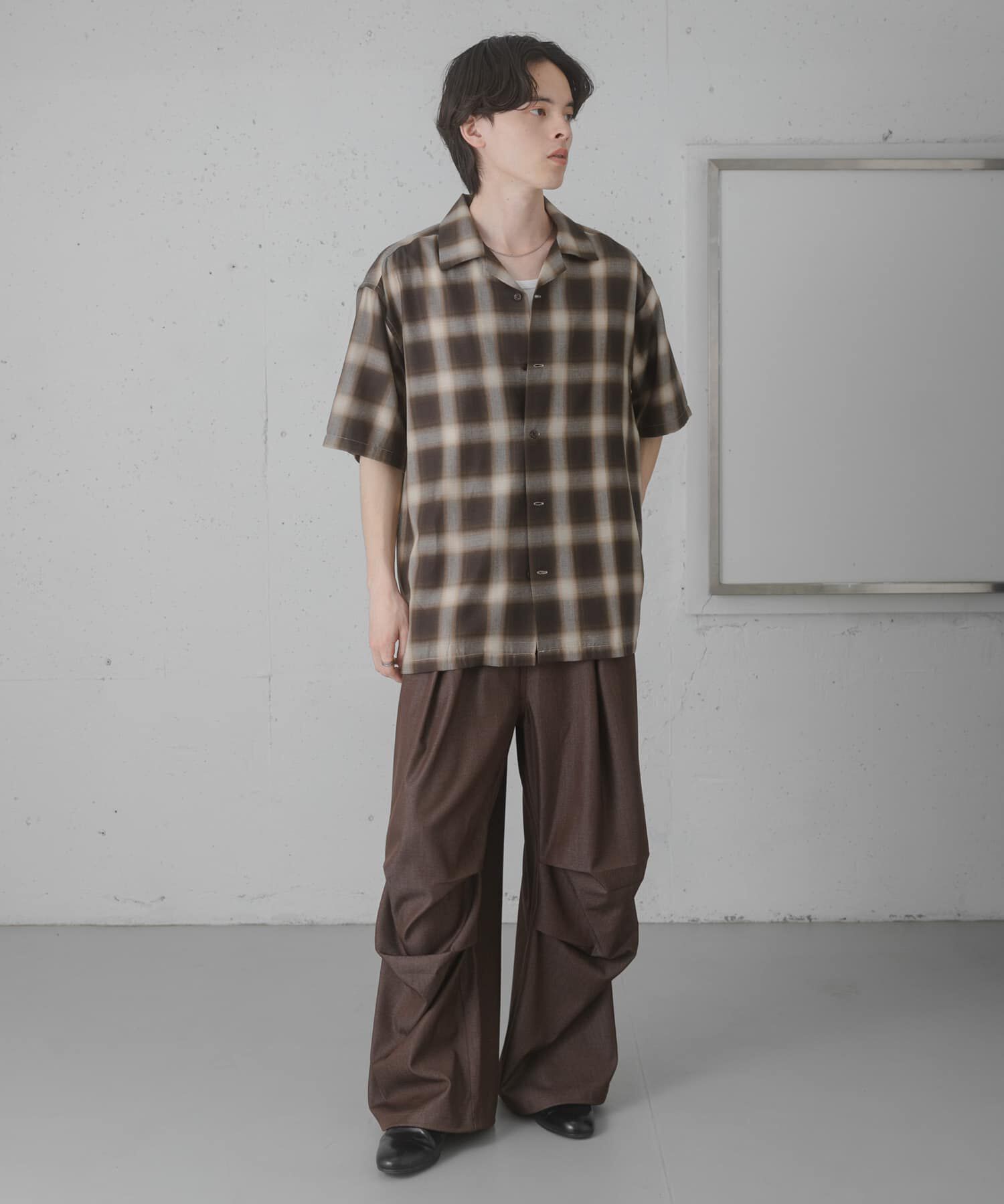 SENSE OF PLACE by URBAN RESEARCH「オンブレーチェックオープンカラーショートスリーブシャツ」|シャツ・ブラウス|