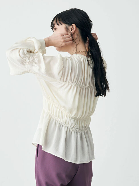 earth music&ecology「オニオンスリーブブラウス」|シャツ・ブラウス|