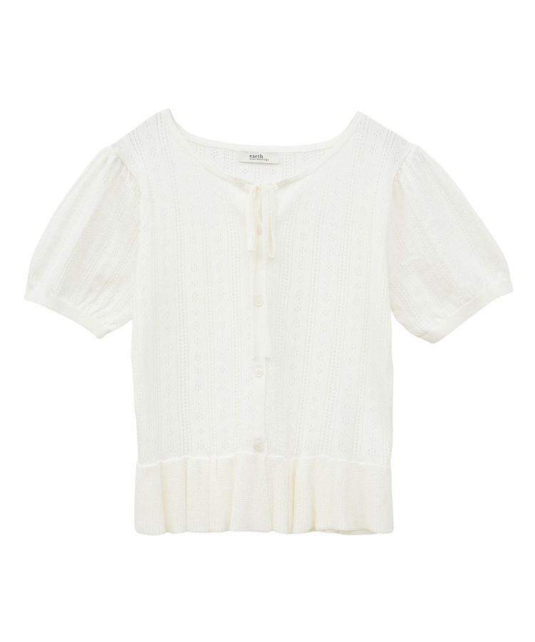 earth music&ecology「ナローリボンペプラムニットカーディガン」|カーディガン|