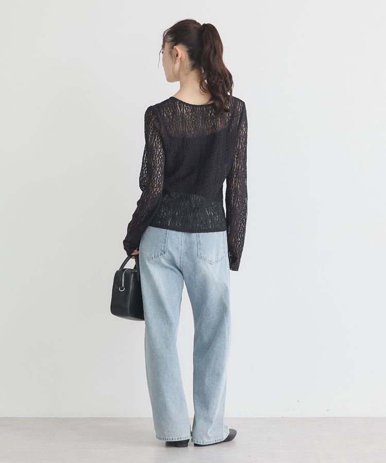 earth music&ecology「フロントボタンレースプルオーバー」|Tシャツ・カットソー|