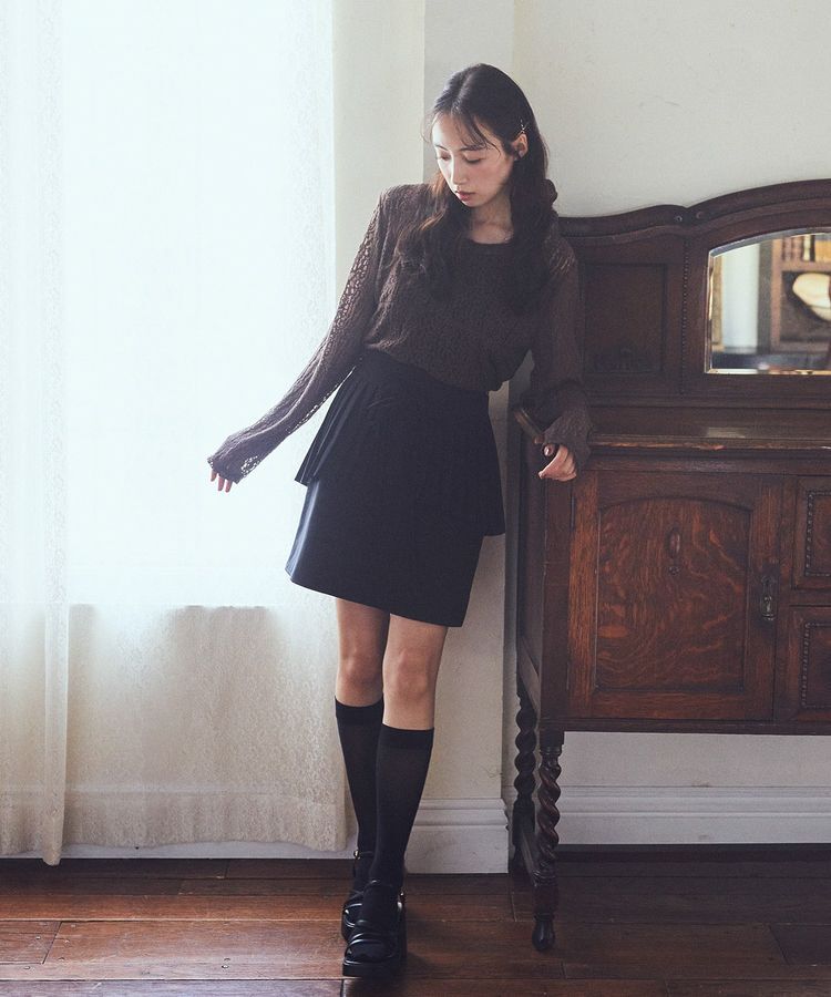 earth music&ecology「フロントボタンレースプルオーバー」|Tシャツ・カットソー|