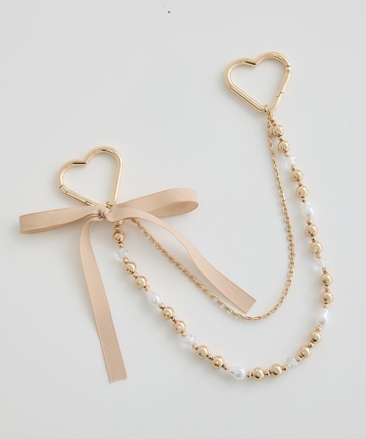 earth music&ecology「リボンパールバッグチャーム」|その他|Gold