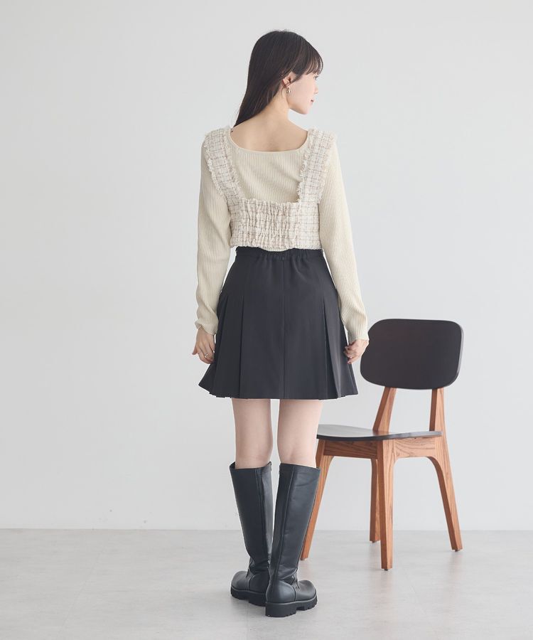 earth music&ecology「フリンジツイードビスチェ」|ベスト・ジレ|