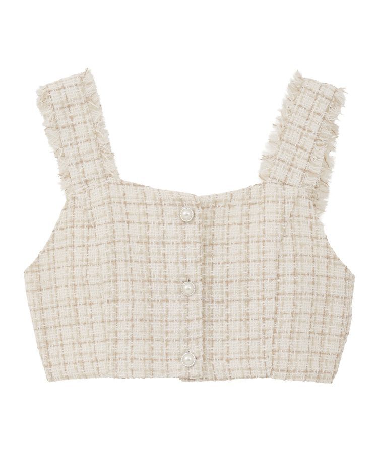 earth music&ecology「フリンジツイードビスチェ」|ベスト・ジレ|