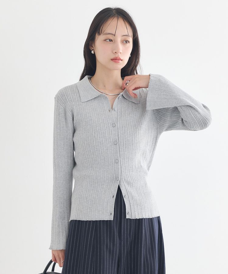 earth music&ecology「レギュラーカラーニットカーディガン」|カーディガン|