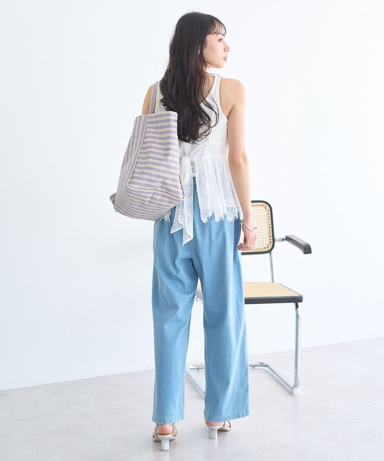 earth music&ecology「冷感2タックイージーワイドデニム」|デニム|