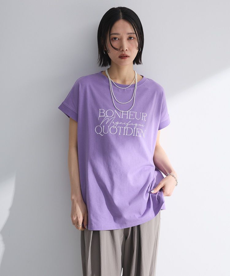 Green Parks「フレンチスリーブ筆記体ロゴチュニック」|チュニック|